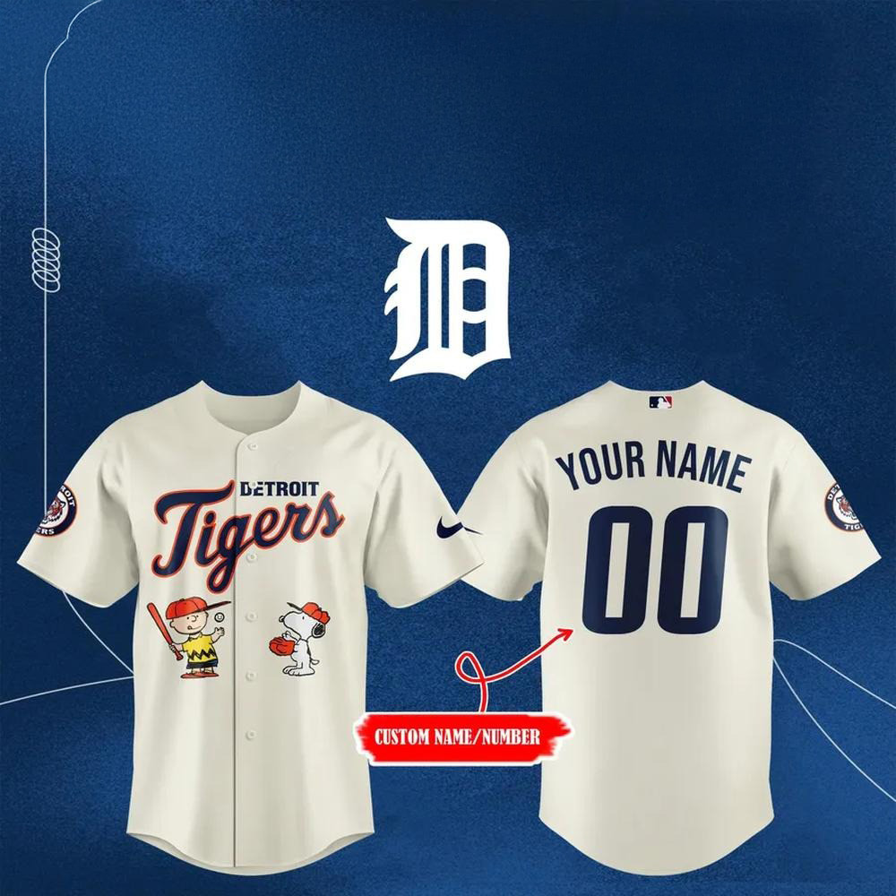 Personalized Detroit Tigers X Peanuts Baseball Jersey For Men And Women