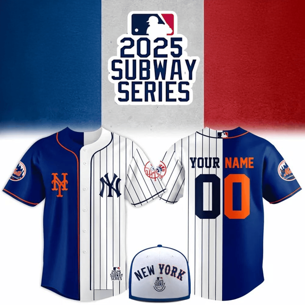 Custom Yankees x Mets MLB 2025 Subway Series Baseball Jersey