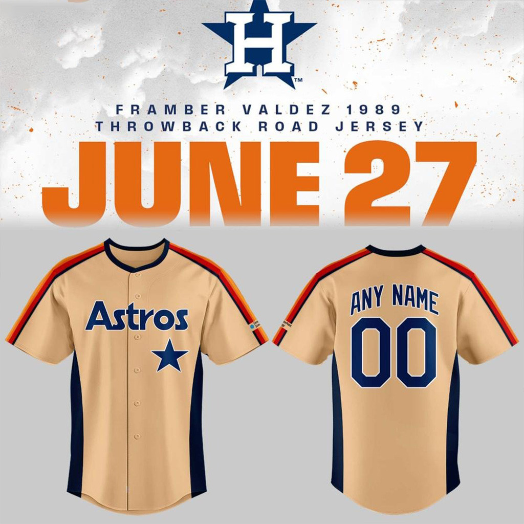 Framber Valdez 1989 Throwback Road Houston Astros Custom Baseball Jersey Gifts For Fans