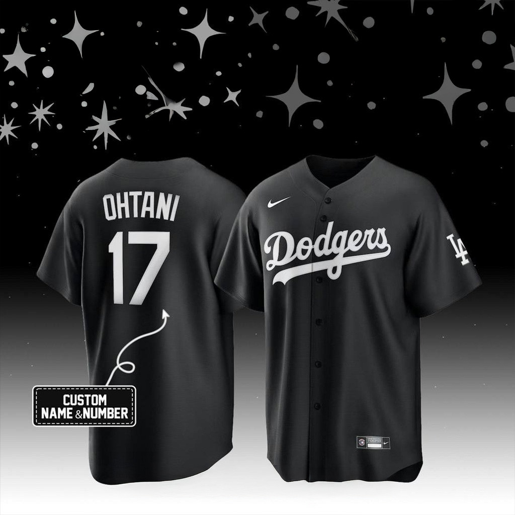 Los Angeles Dodgers Black Lights Out 2025 Special Baseball Jersey Custom