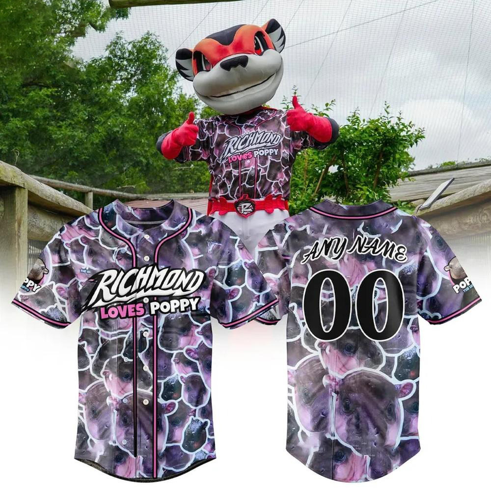 Richmond Flying Squirrels Loves Poppy Baseball Jersey Custom For Men And Women