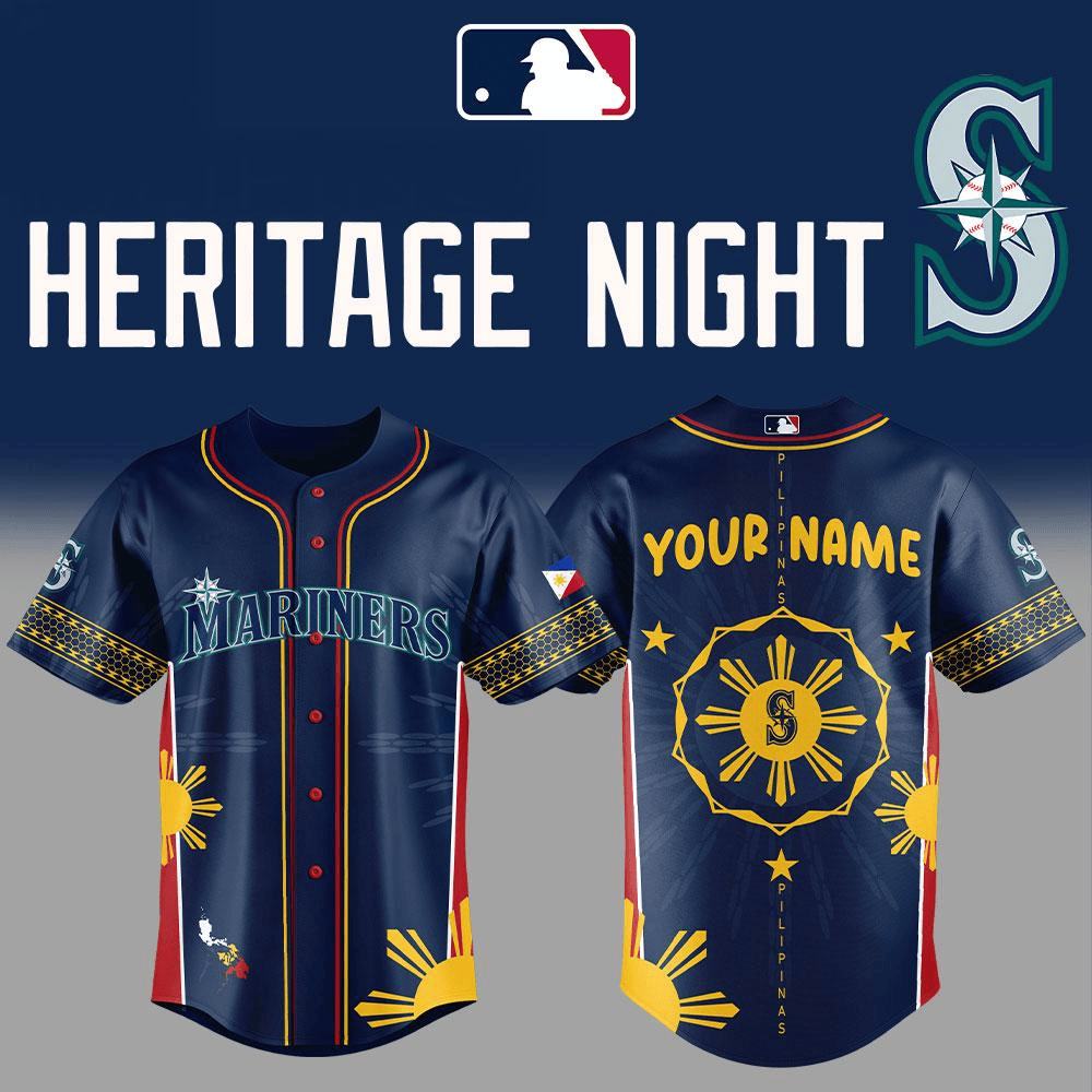 Seattle Mariners Filipino Heritage Night 2025 Custom Baseball Jersey