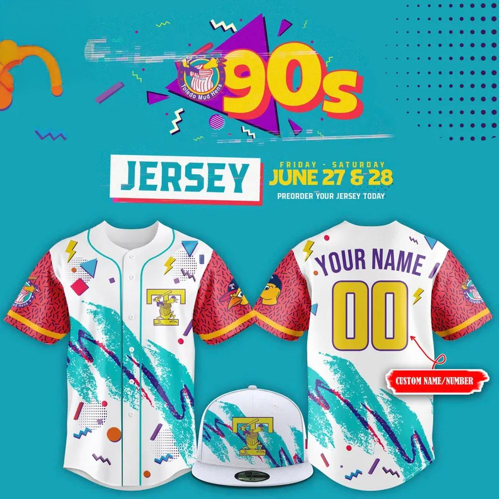 Toledo Mud Hens Toledo Mud Hen 90s Throwback Baseball Jersey Custom