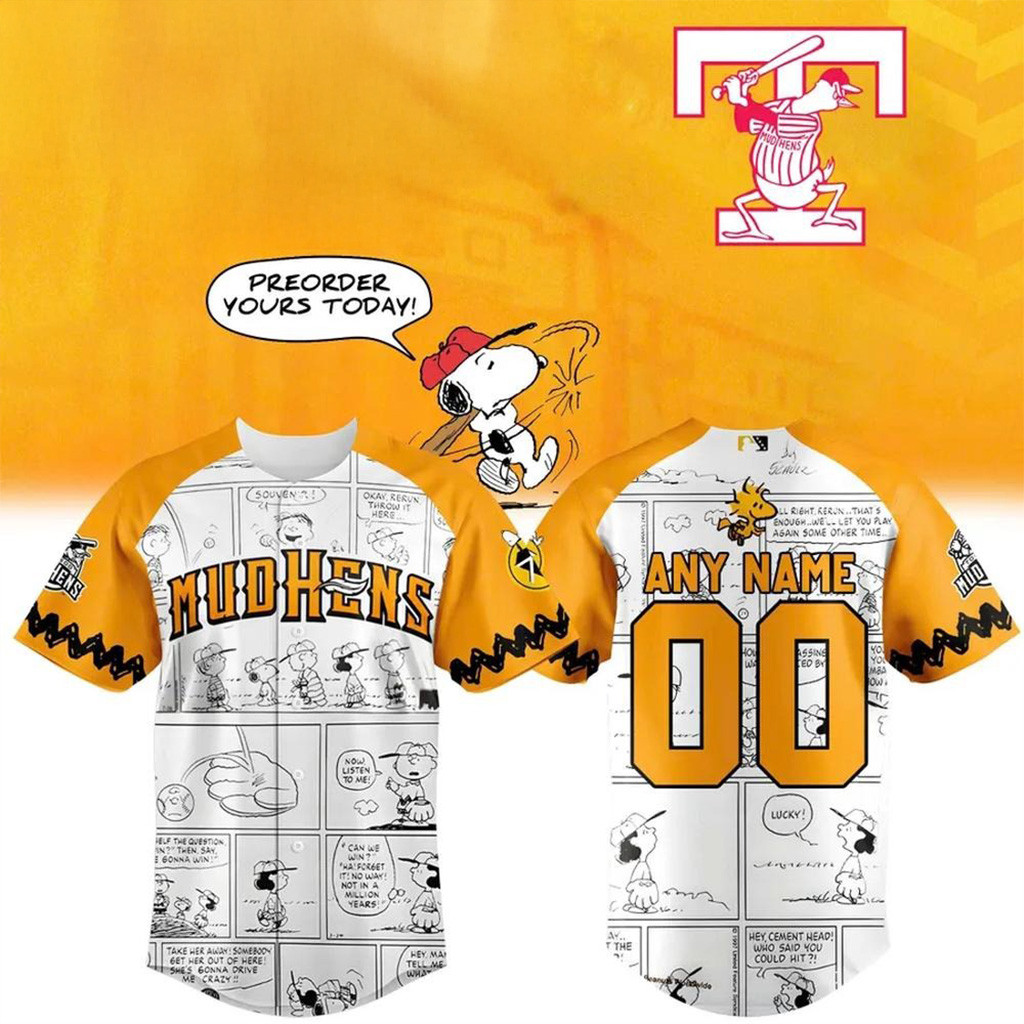 Personalized Toledo Mud Hens X Peanuts Baseball Jersey For Milb Fans