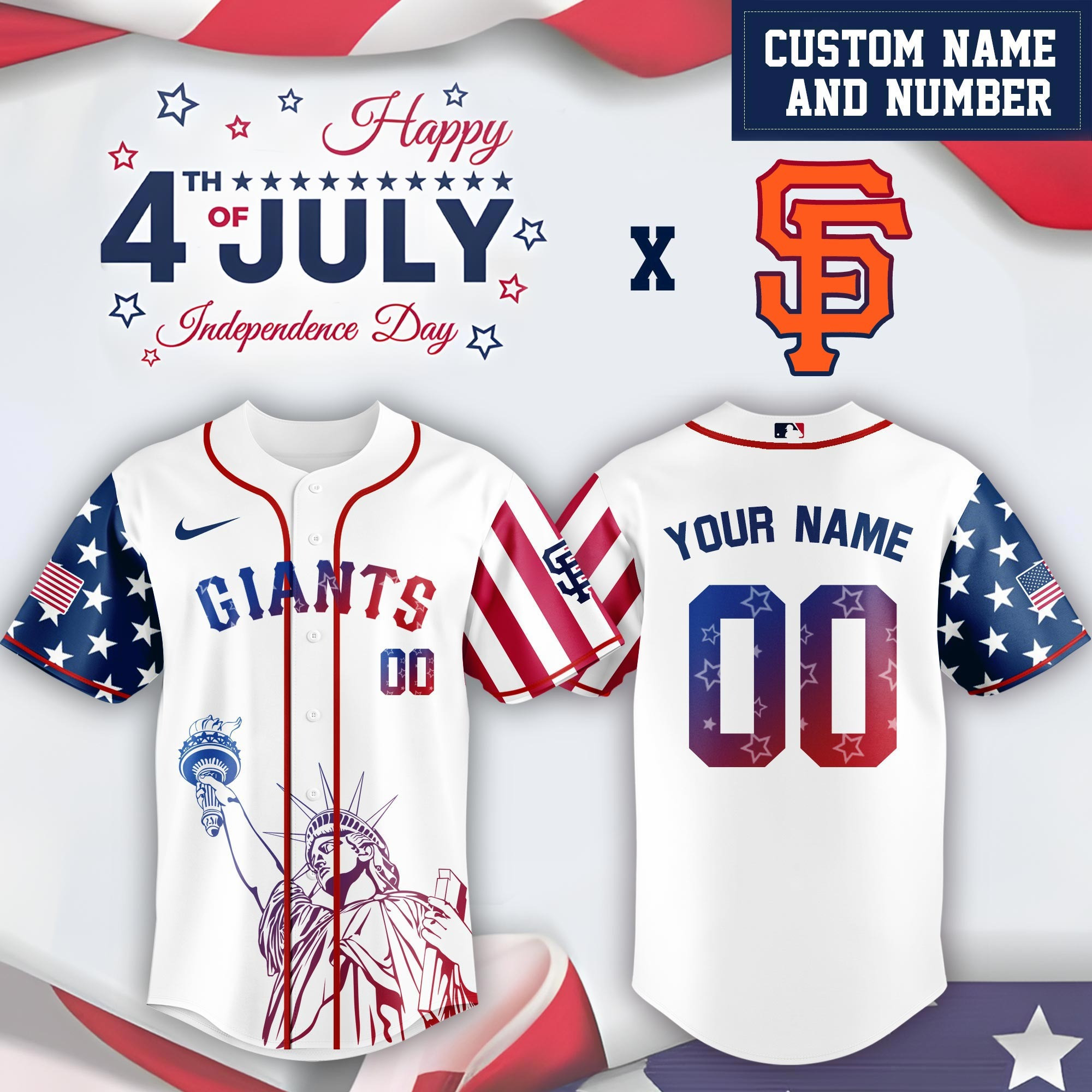 San Francisco Giants Special Independence Day Baseball Jersey Personalized For Men And Women