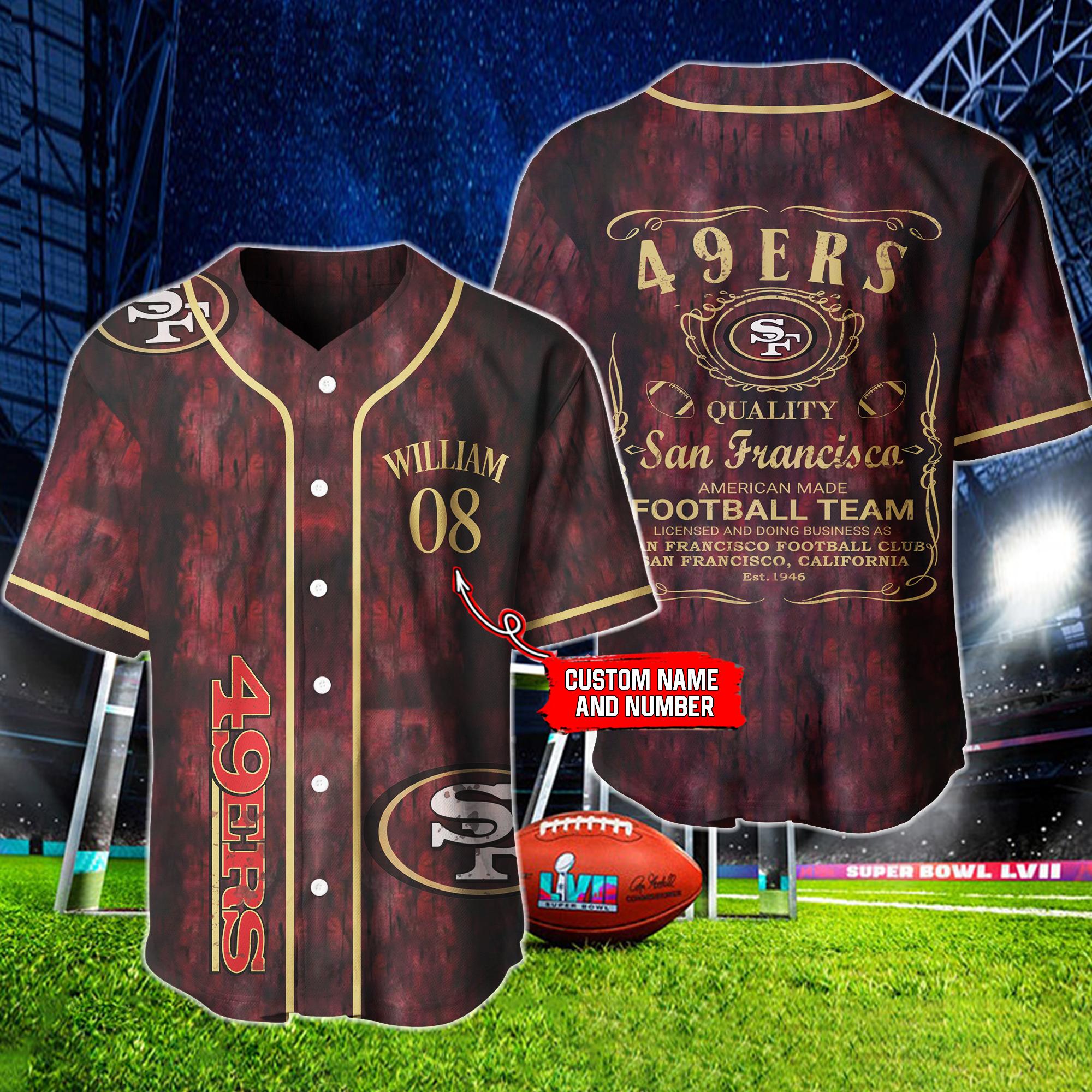 San Francisco 49Ers American Made Football Teams Personalized Baseball Jersey For Sport Men And Women