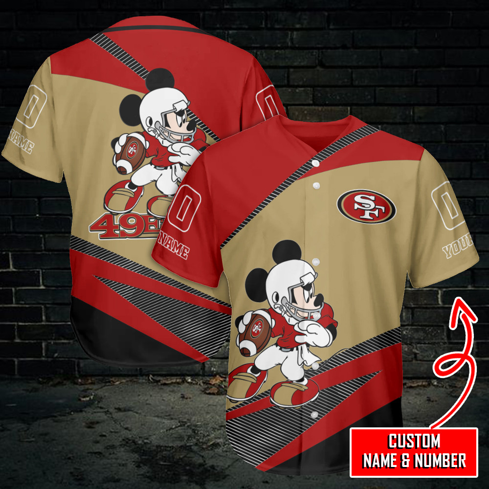 San Francisco 49Ers Storming Mickey Personalized Baseball Jersey For Sport Men And Women