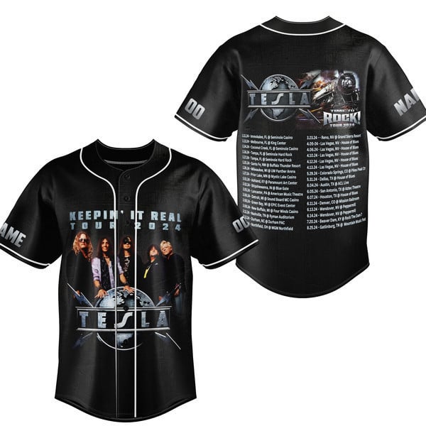 Tesla Keepin It Real Tour 2024 Baseball Jersey For Fans Men And Women