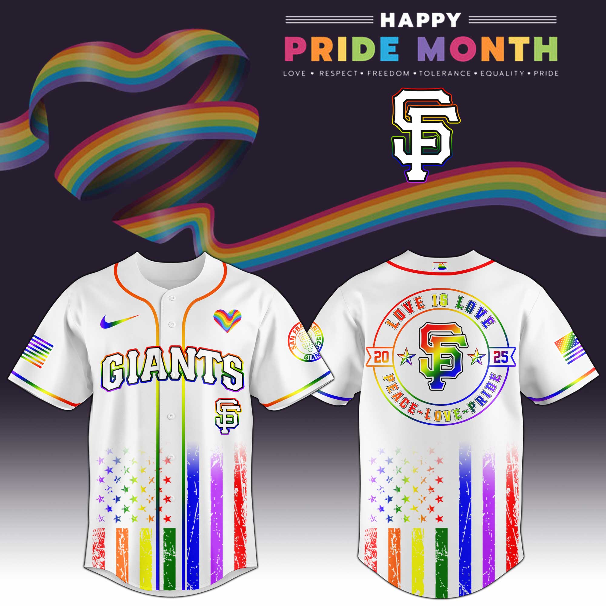 San Francisco Giants Happy Pride Month Baseball Jersey For MLB Fans Men And Women