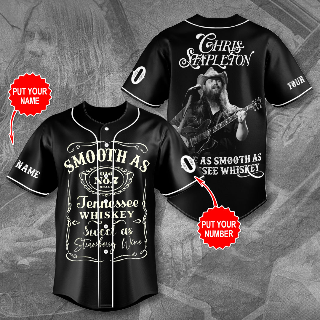 Chris Stapleton Music Baseball Jersey You're As Smooth As Tennessee Whiskey