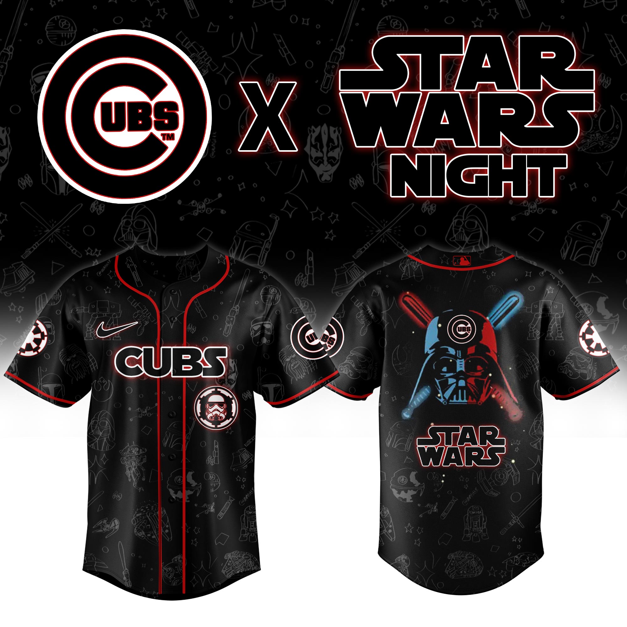 Chicago Cubs 2025 Star Wars Night Baseball Jersey For Men And Women