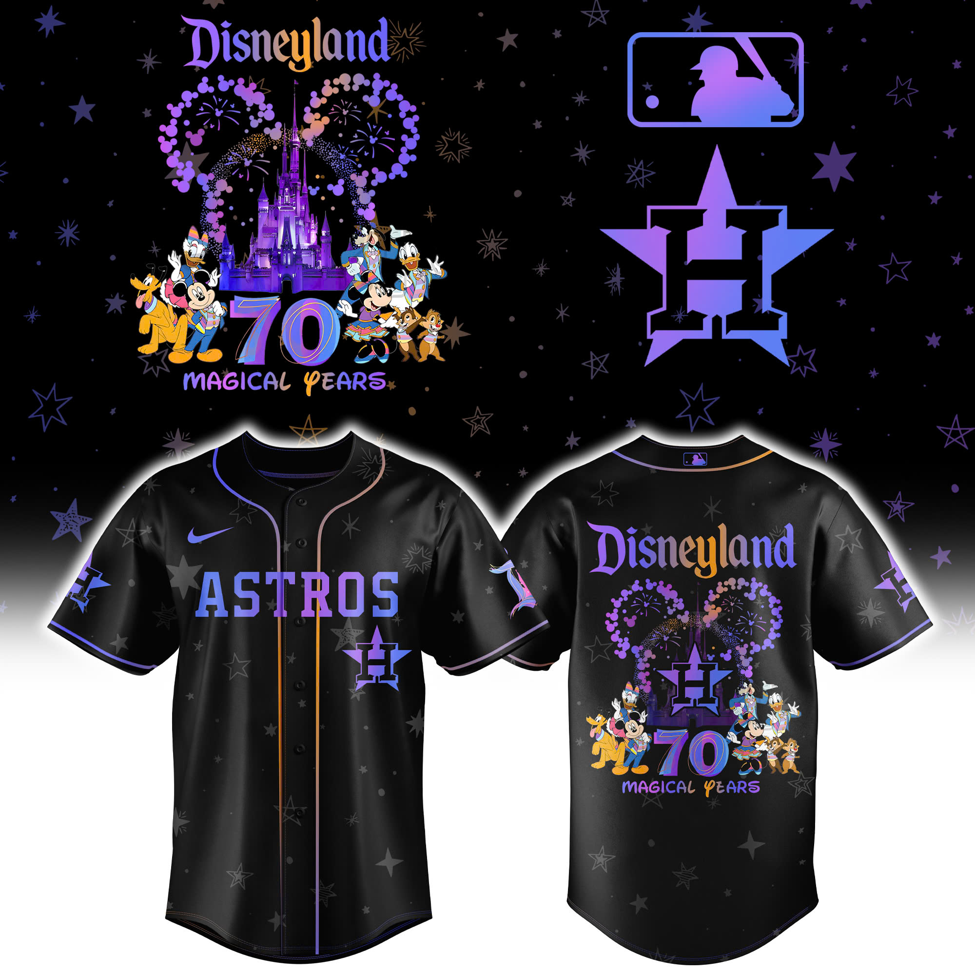 Dsny Land Mickey 70th Houston Astros Baseball Jersey
