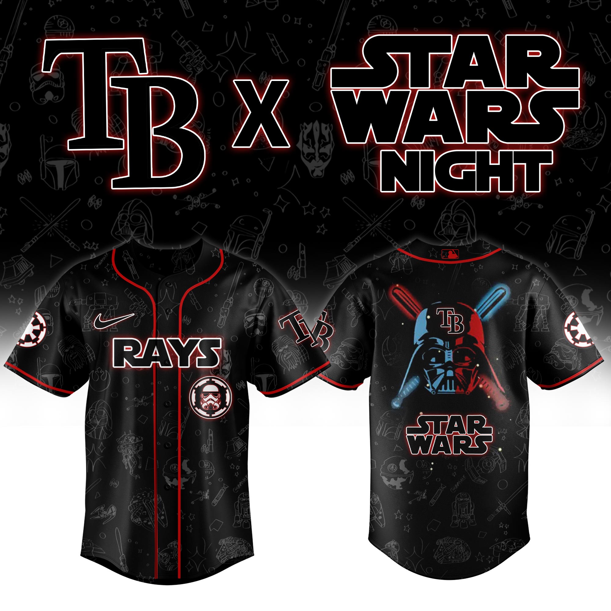 Tampa Bay Rays 2025 Star Wars Night Baseball Jersey For Men And Women