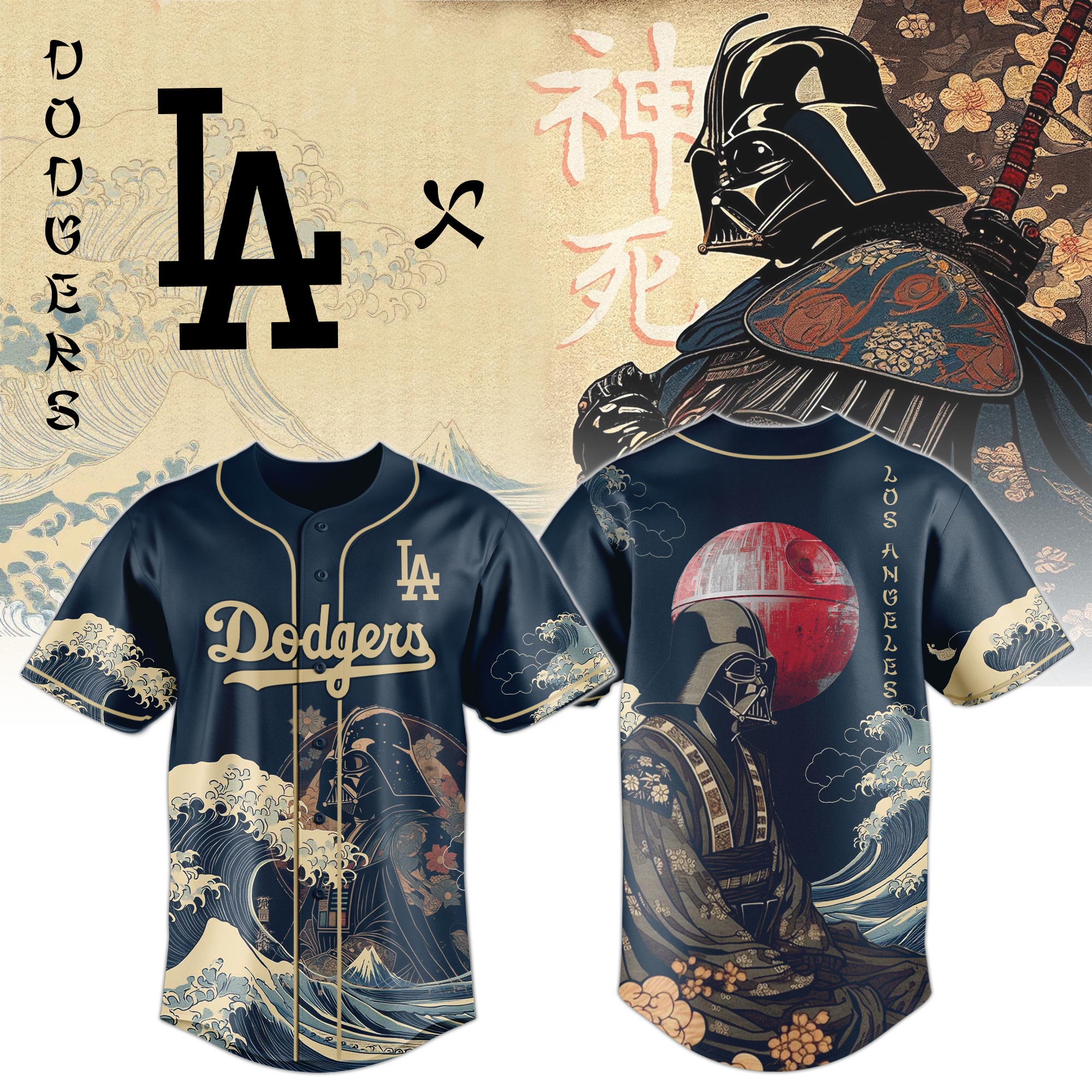 Lord Darth Vader Los Angeles Dodgers 2025 Japan Edition Jersey