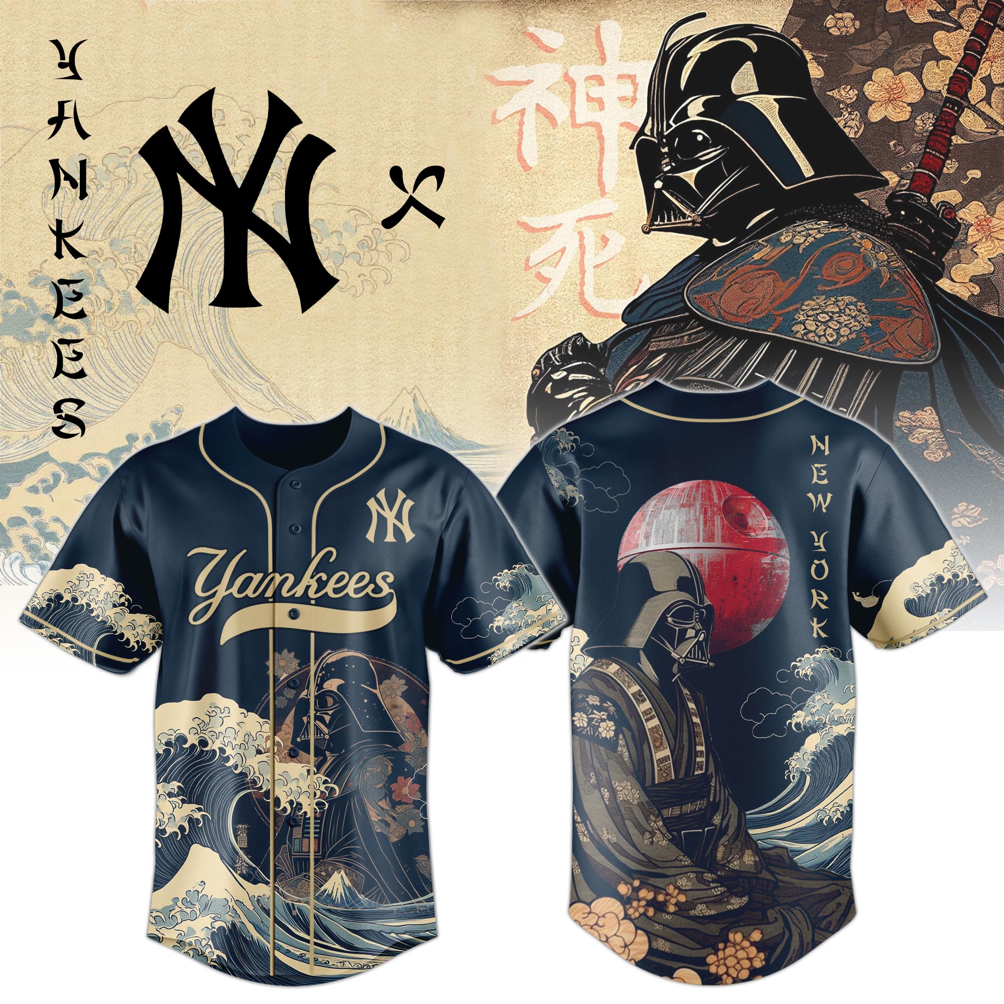 Lord Darth Vader NY Yankees 2025 Japan Edition Jersey For Men And Women