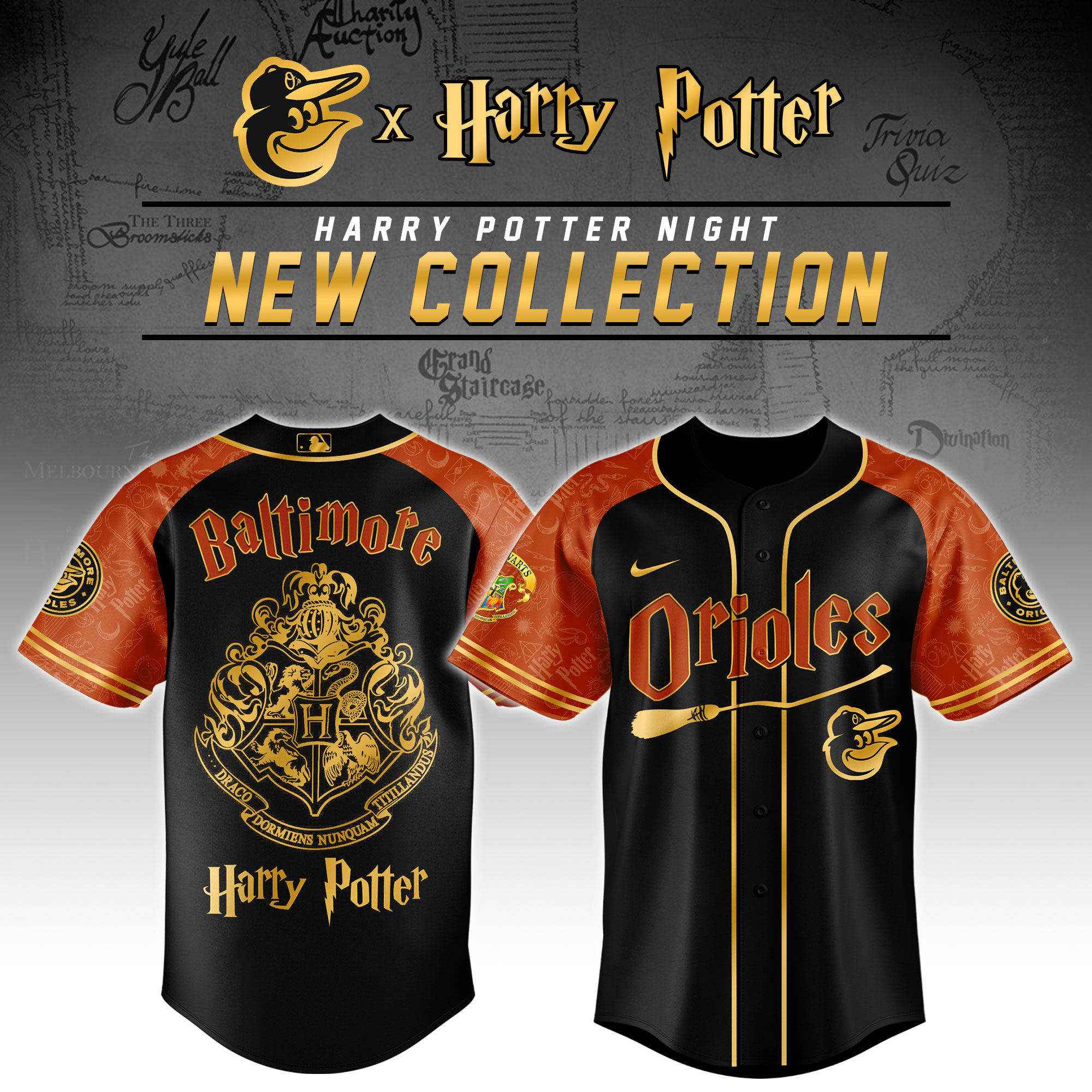 .Baltimore Orioles x Harry Potter Night Baseball Jersey For MLB Fans Men And Women