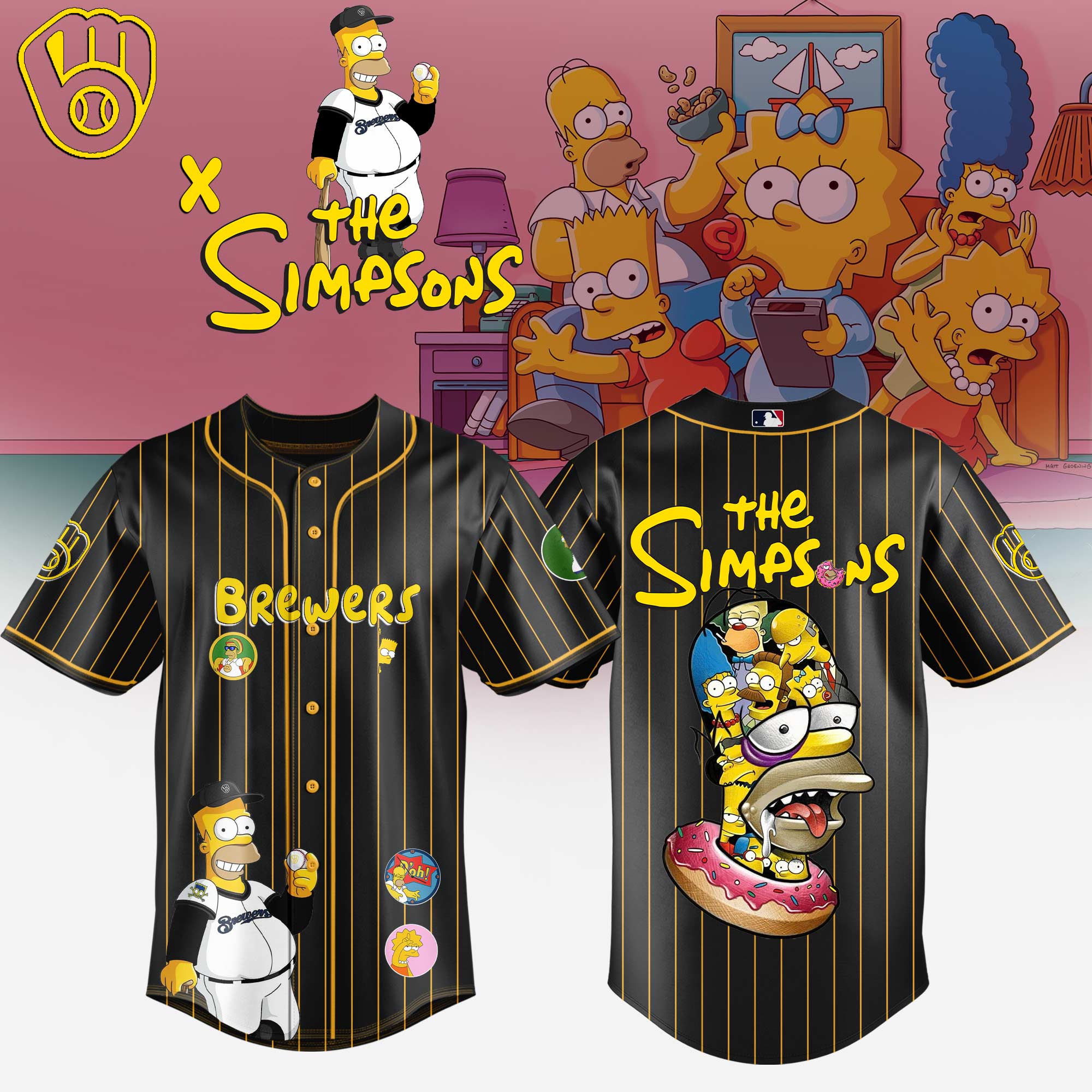 2025 Jersey The Simpsons x Milwaukee Brewers Limited Edition