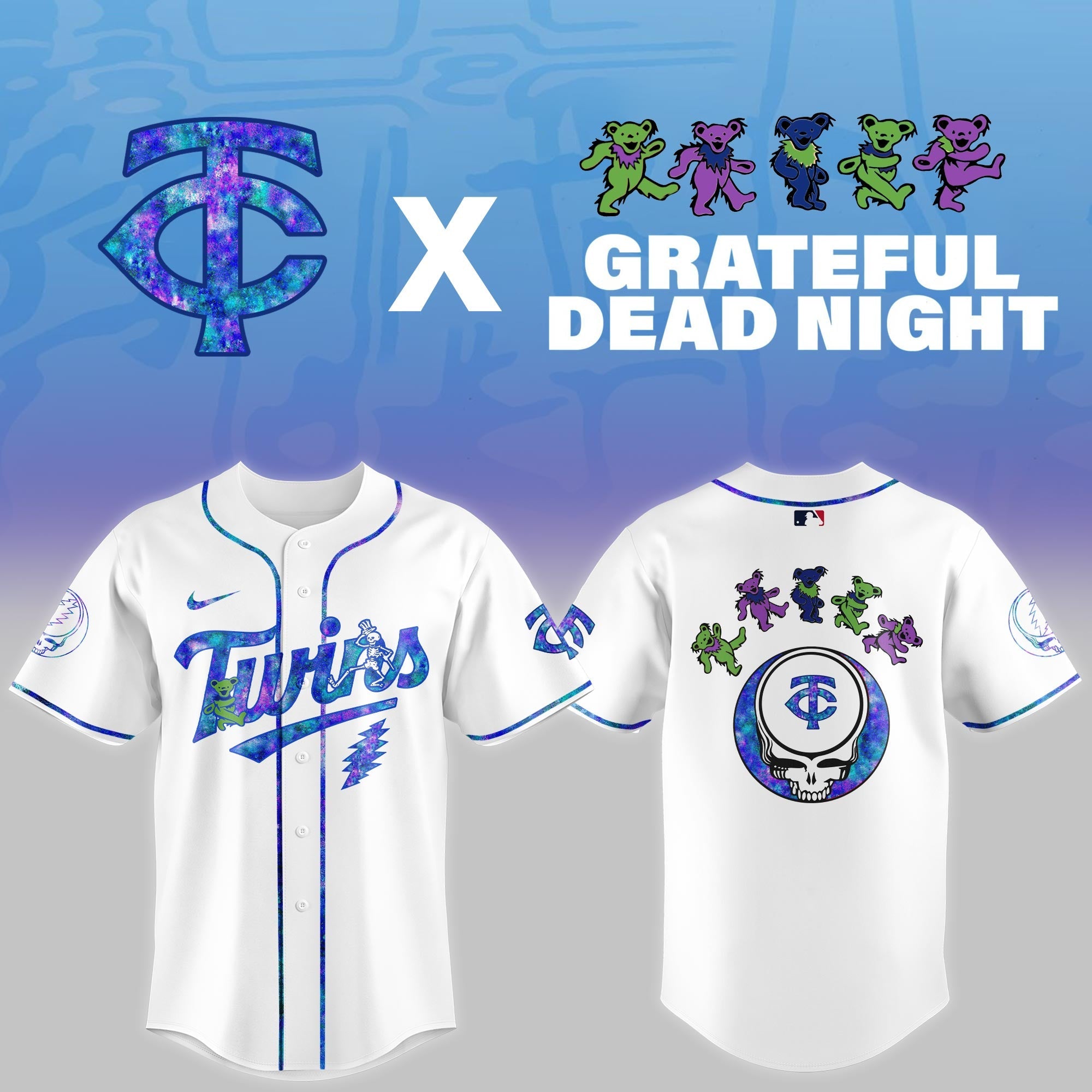 Minnesota Twins 2025 Grateful Dead Night Limited Jersey