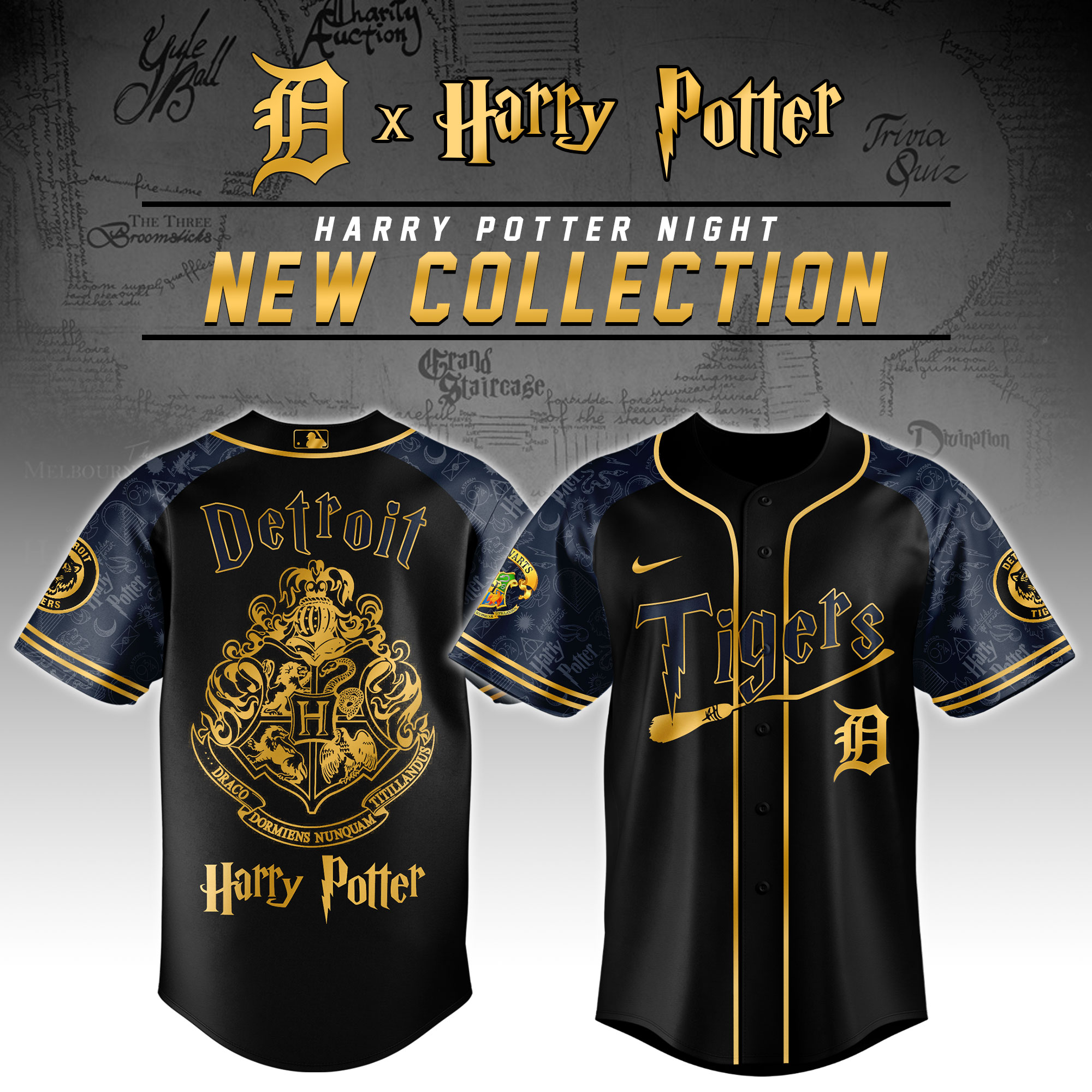 Detroit Tigers x Harry Potter Night Baseball Jersey Limited Edition