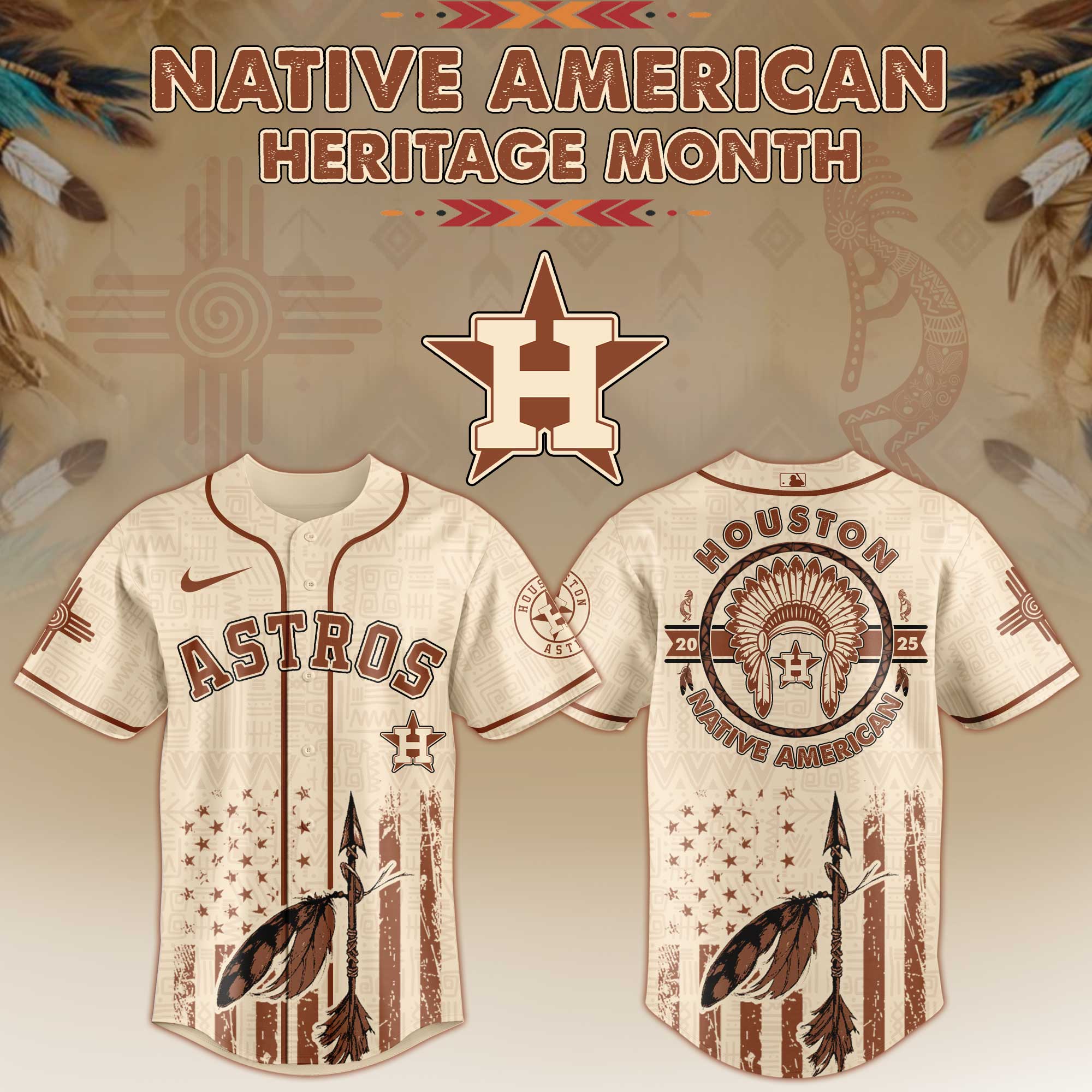 Houston Astros Native American Heritage Month Jersey 2025 For Men And Women