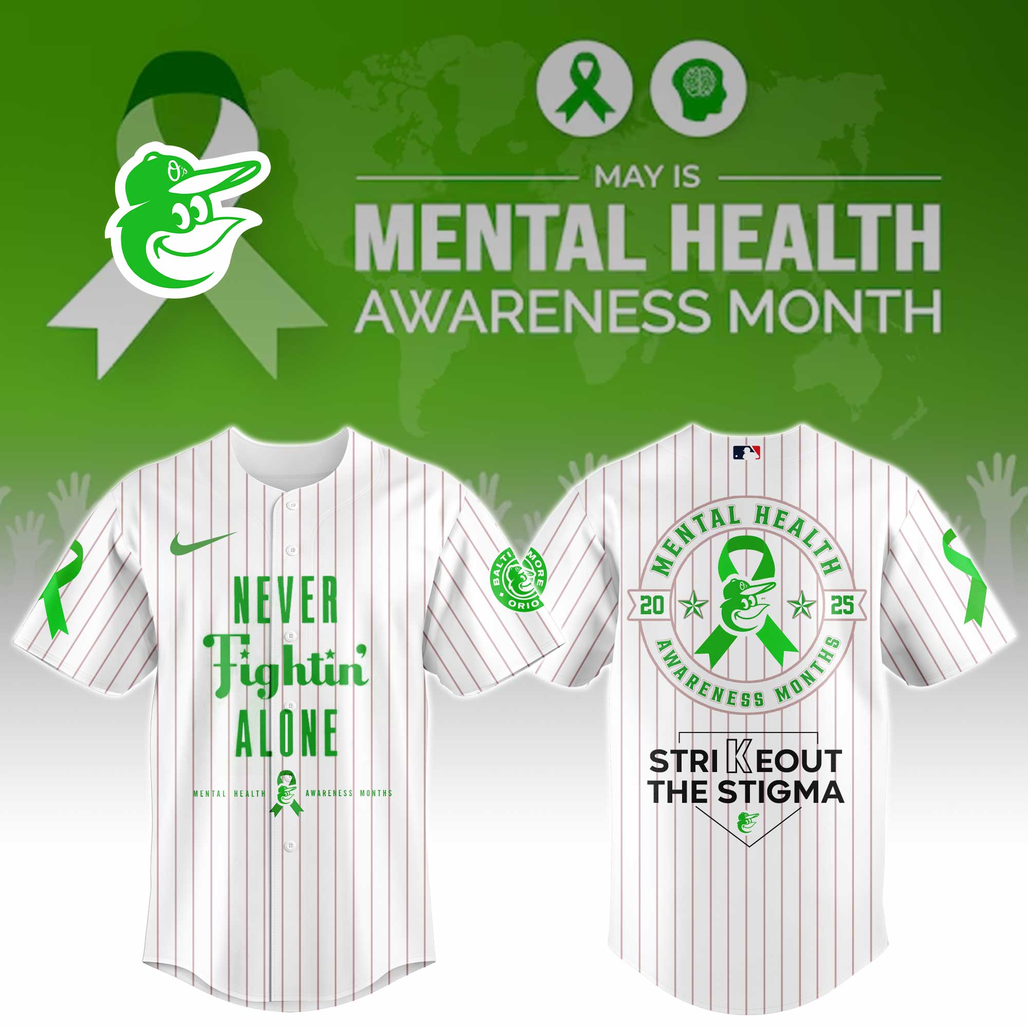 Baltimore Orioles Mental Health Awareness Week Baseball Jersey For Men And Women