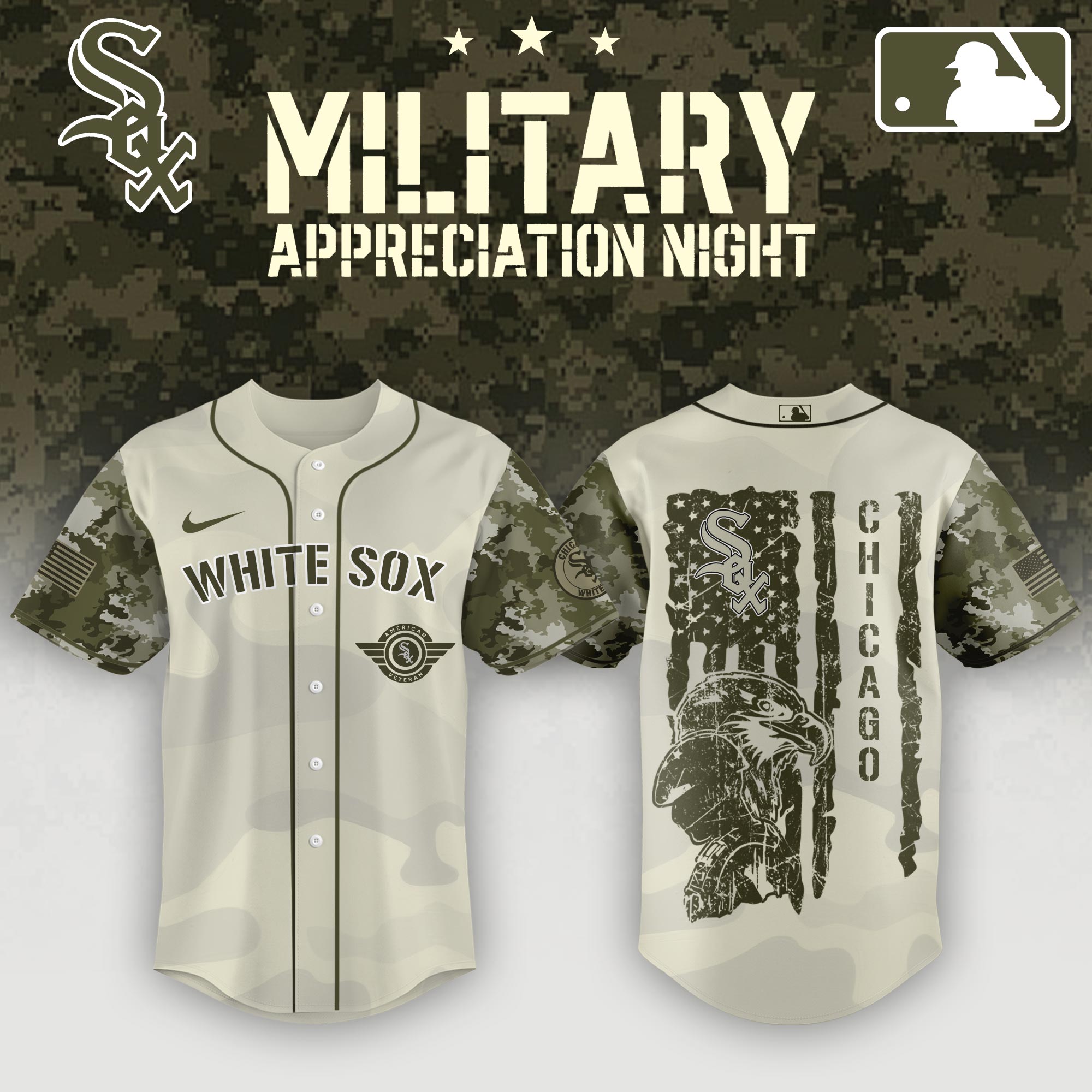 Chicago White Sox x MLB 2025 Armed Forces Day Night Jersey Editons Limited