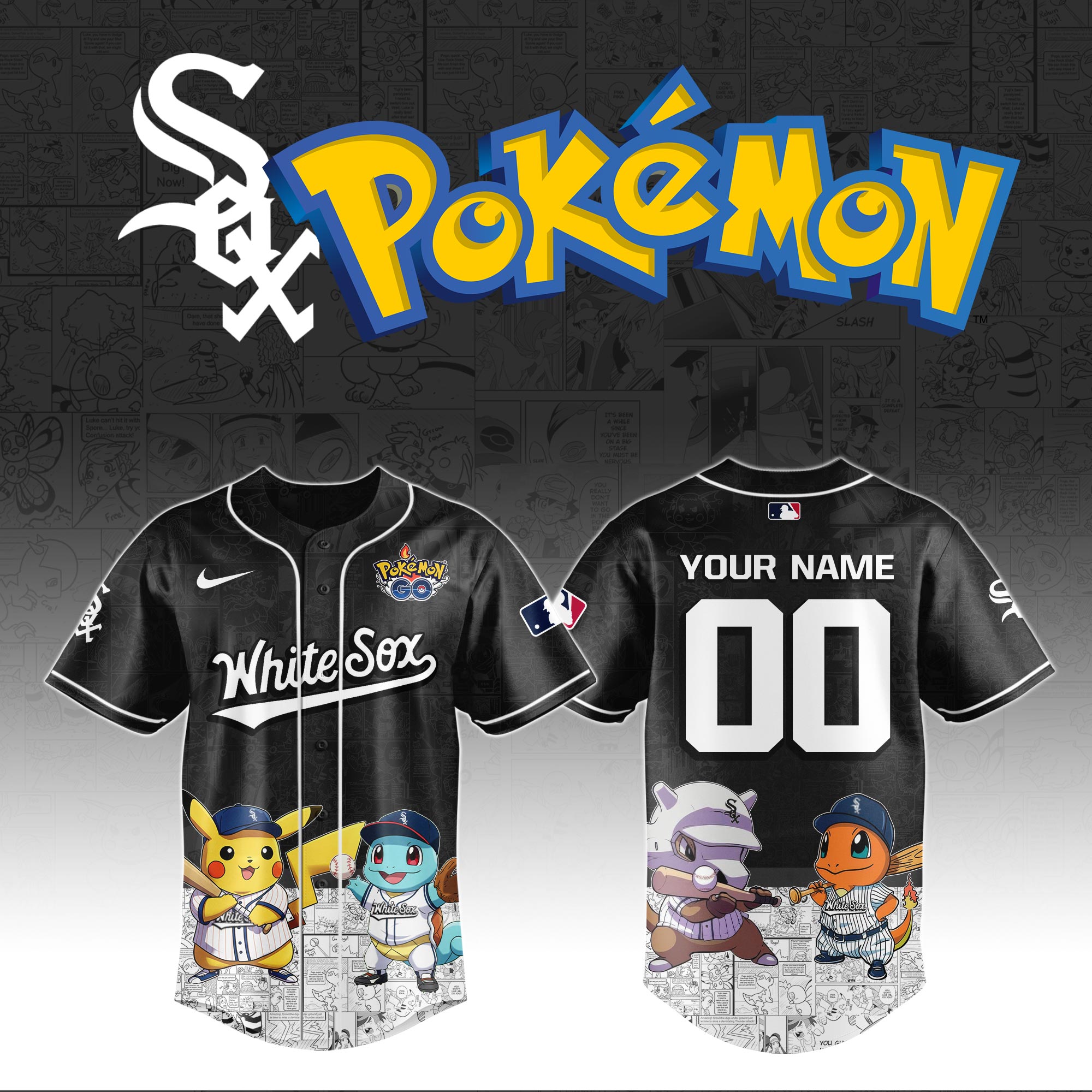 Chicago White Sox x Pokemon Go Baseball Jersey Editions Limited