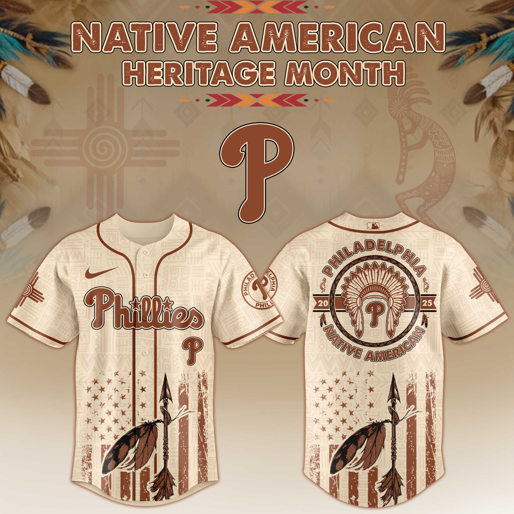 Philadelphia Phillies Native American Heritage Month Baseball Jersey For Men And Women 2025