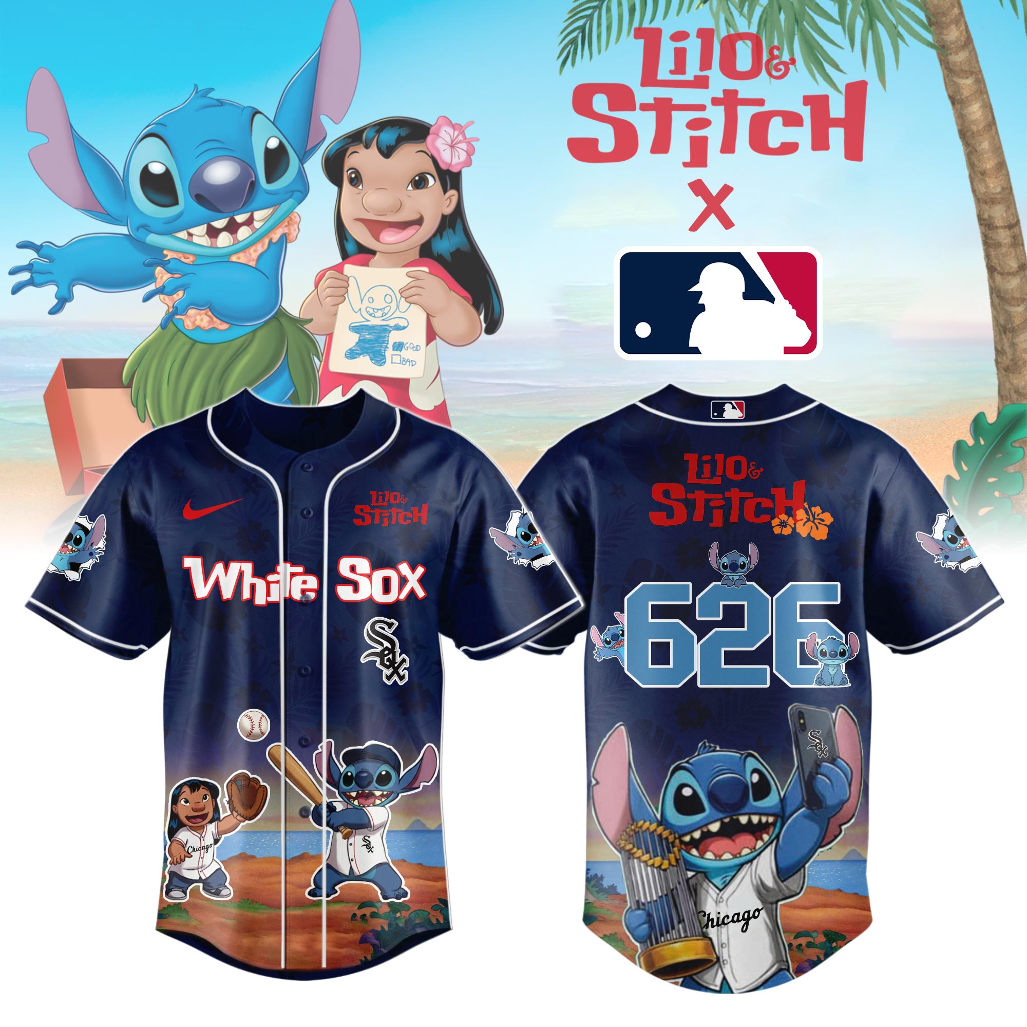 Chicago White Sox x Lilo And Stitch Jersey Limited Edition