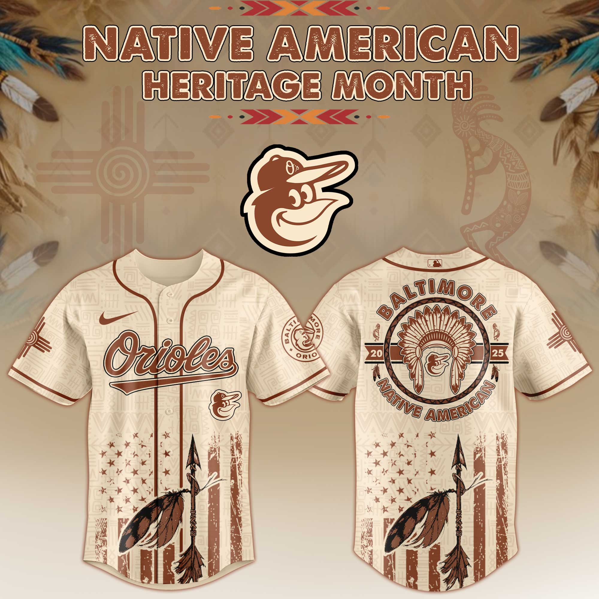 Baltimore Orioles Native American Heritage Month Jersey 2025 For Men And Women