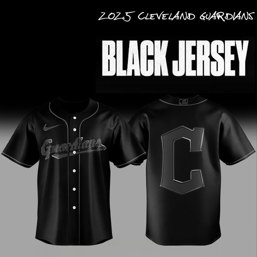 2025 Cleveland Guardians Back In Black Baseball Jersey For Men And Women