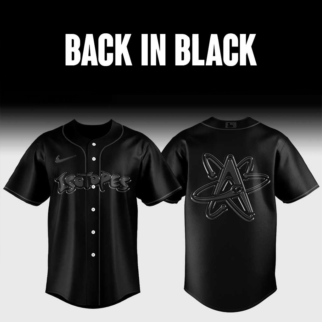 Albuquerque Isotopes X Back In Black 2025 Baseball Jersey