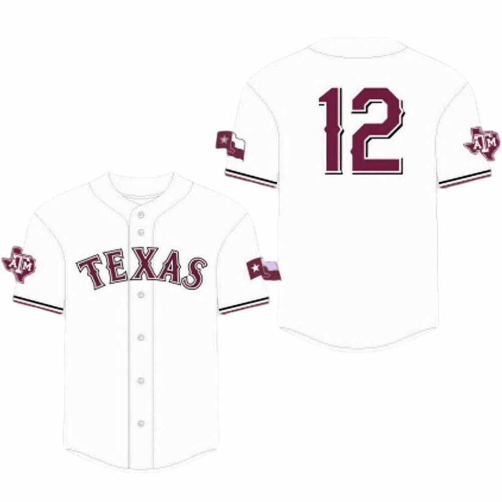 2025 Rangers Texas AM University Night Baseball Jersey For Men And Women