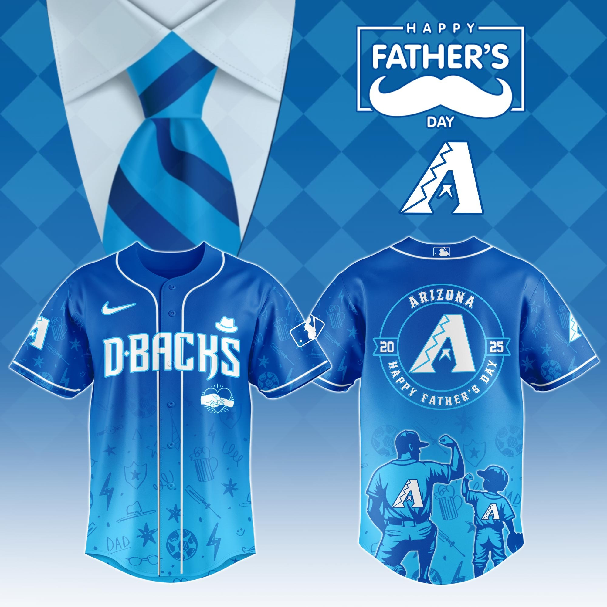 Arizona Diamondbacks Special Fathers Day Baseball Jersey For Arizona Diamondbacks Fans