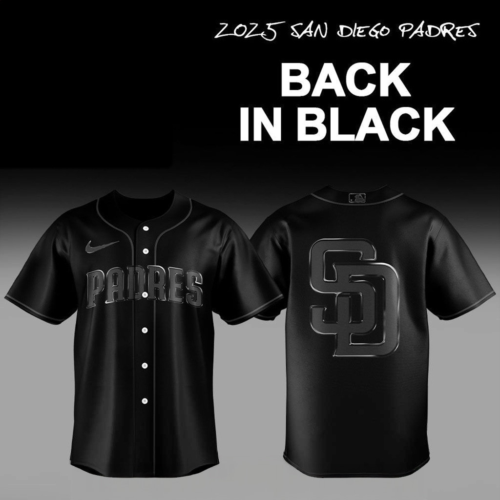 2025 San Diego Padres Back In Black Baseball Jersey For Men And Women