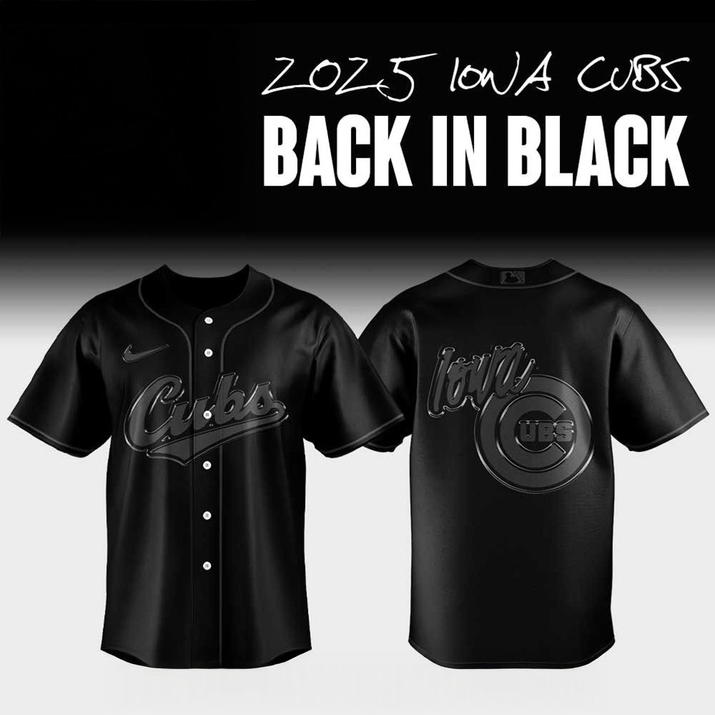 2025 Iowa Cubs Back In Black Baseball Jersey For Men And Women