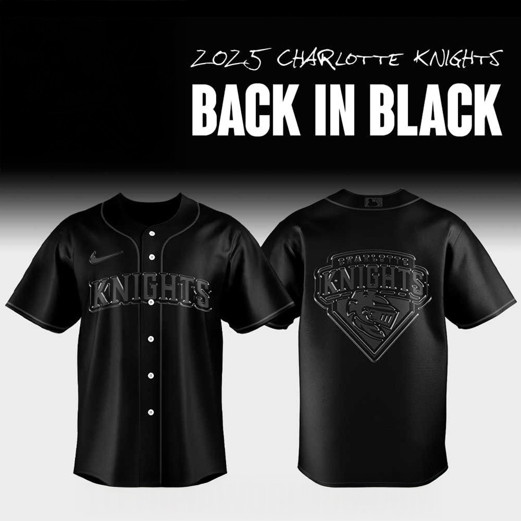 2025 Charlotte Knights Back In Black Baseball Jersey For Men And Women