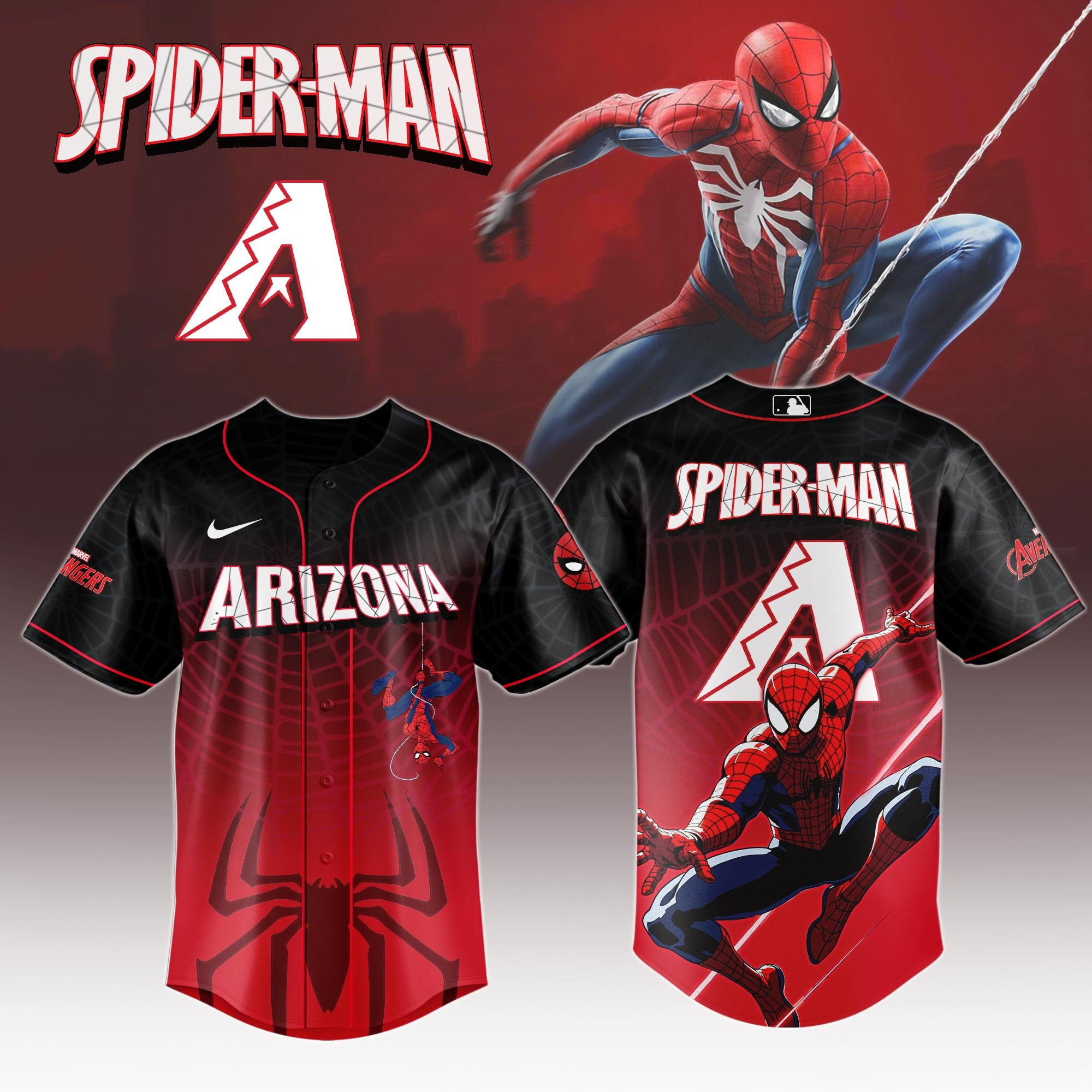 Arizona Diamondbacks Sport x Spider Man Game Night Special Edition Baseball Jersey For Men And Women