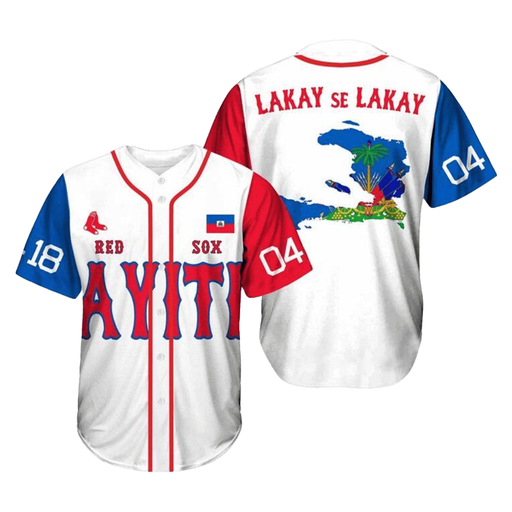 2025 Haitian Celebration Lakay se Lakay Red Sox #04 Baseball Jersey For Boston Red Sox Fans