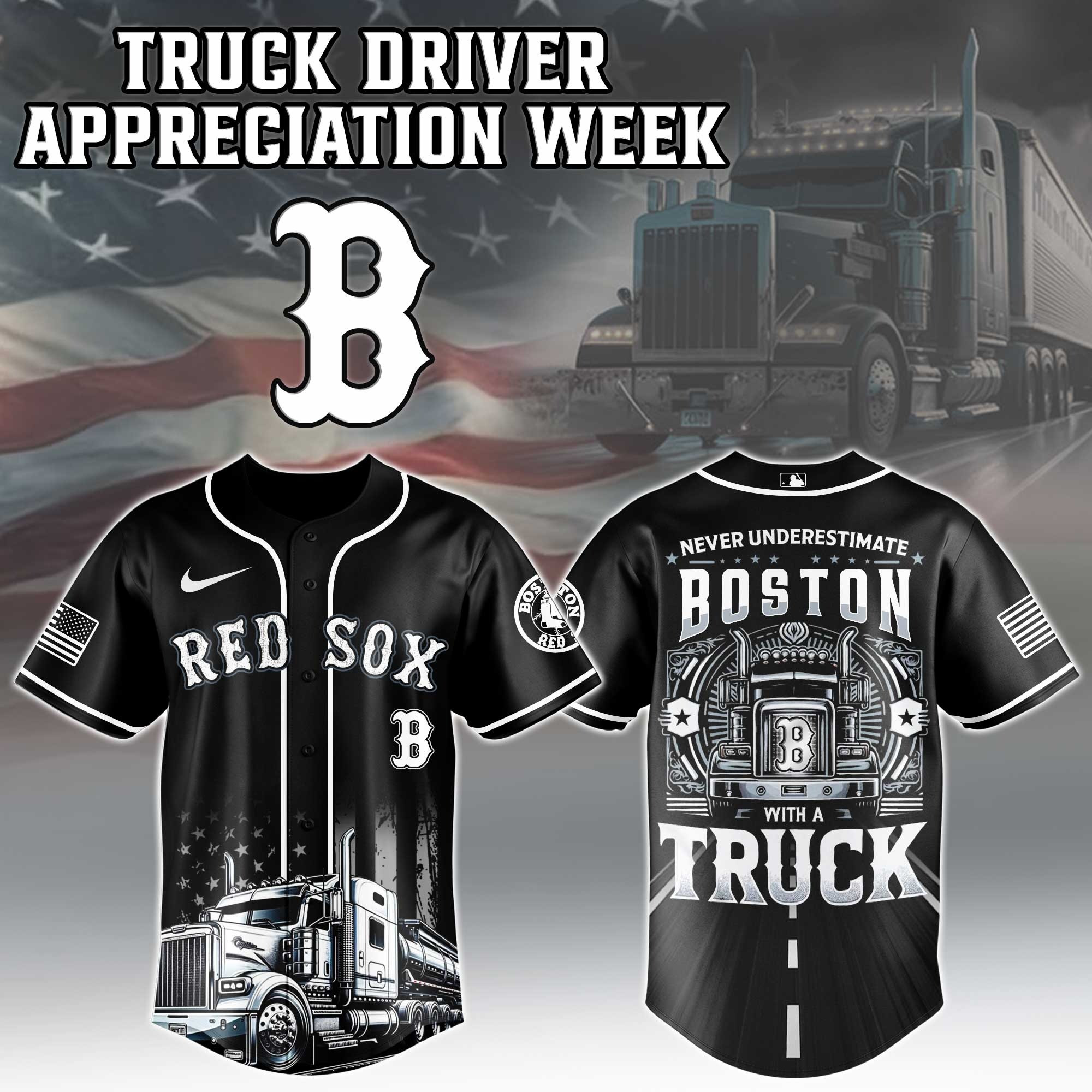 Boston Red Sox MLB X Nation Truck Driver Appreciation Week Baseball Jersey For Men And Women