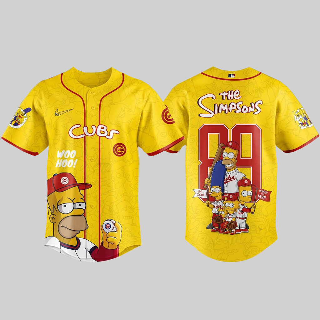 Chicago Cubs X 89 The Simpsons Baseball Jersey For Men Women And Kids