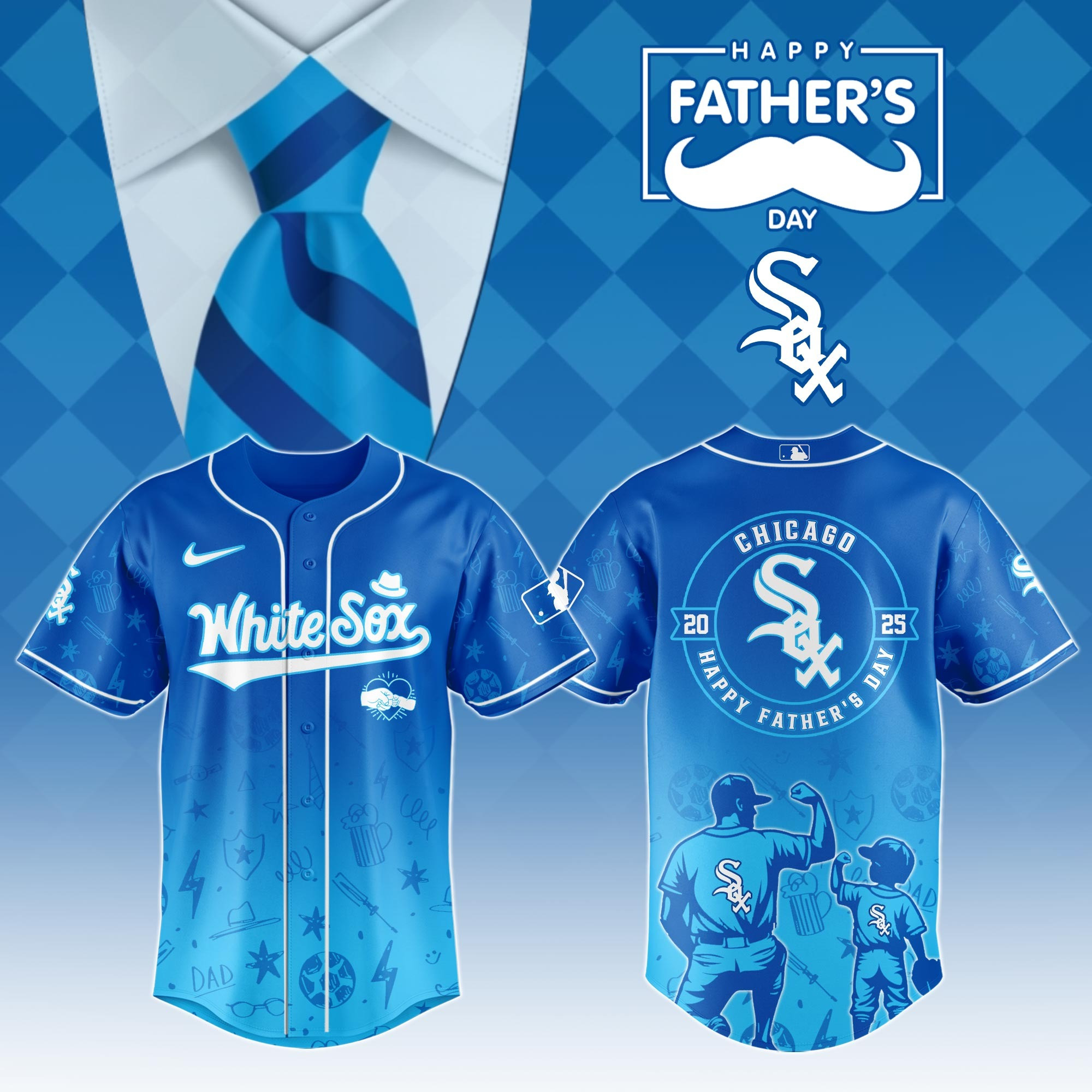 Chicago White Sox Special Fathers Day 2025 Baseball Jersey For Men And Women