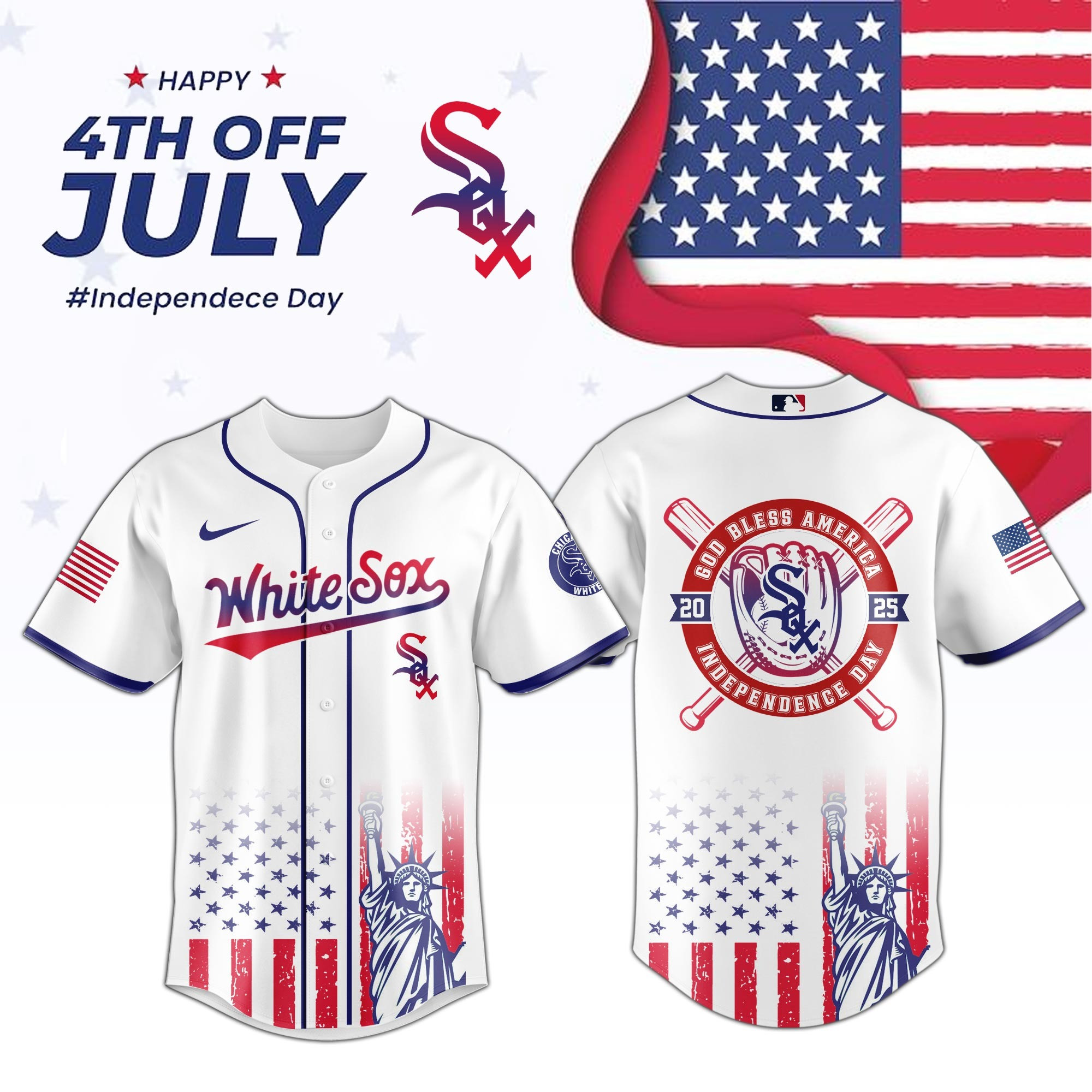 Chicago White Sox Special Independence Day 2025 Baseball Jersey For Men And Women