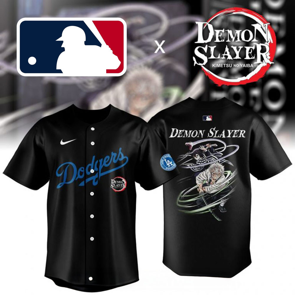 Demon Slayer x Los Angeles Dodgers MLB Nike 2025 Baseball Jersey