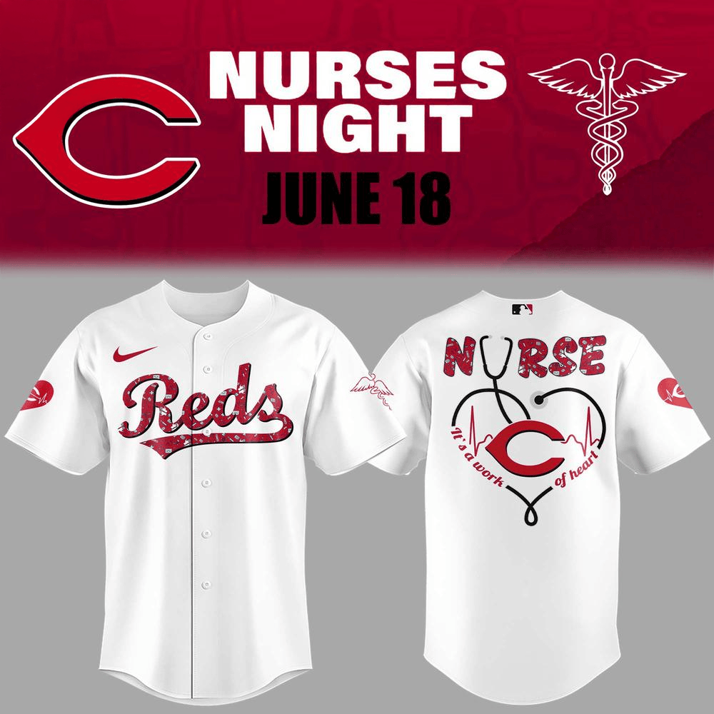 Cincinnati Reds Nurses Night White Baseball Jersey For Men And Women