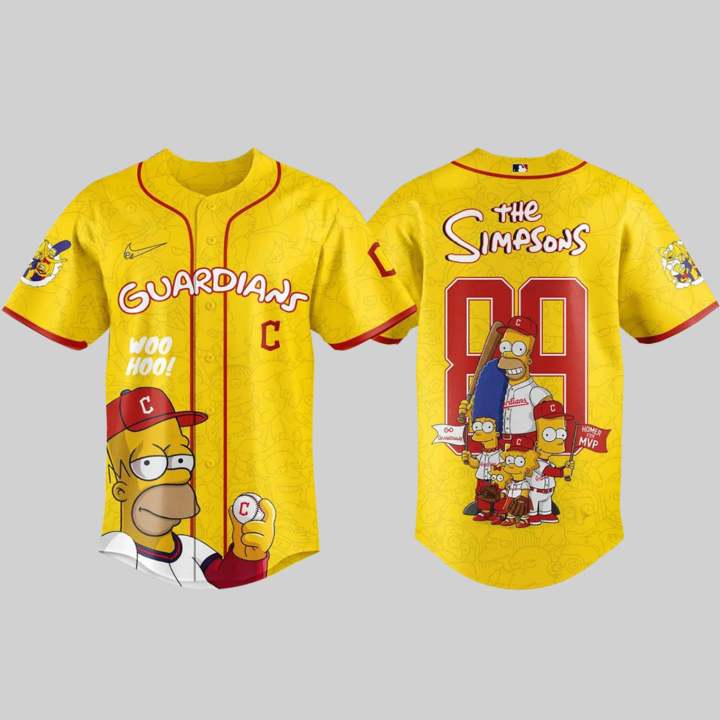 Cleveland Guardians X The Simpsons Baseball Jersey Cleveland Guardians Sport