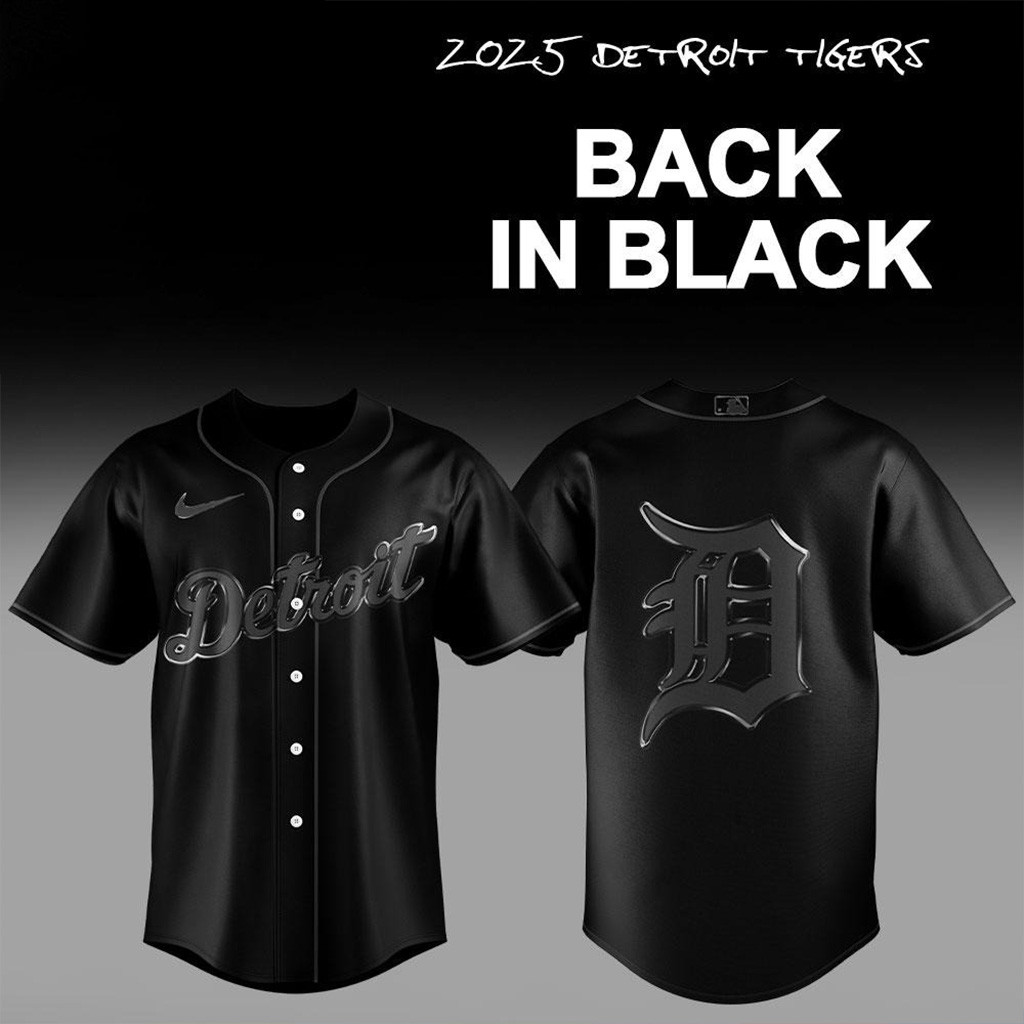 Detroit Tigers Back In Black Baseball Jersey Black For Men And Women