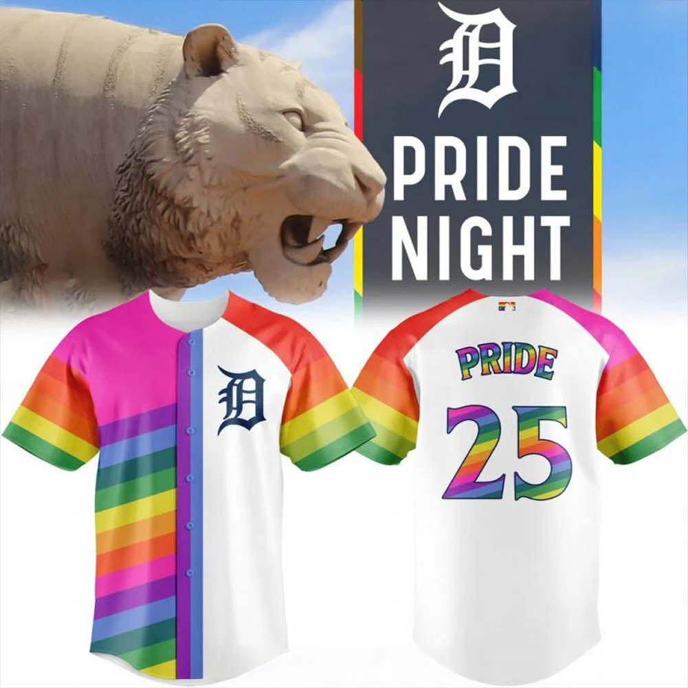 Detroit Tigers Pride Night 2025 Baseball Jersey