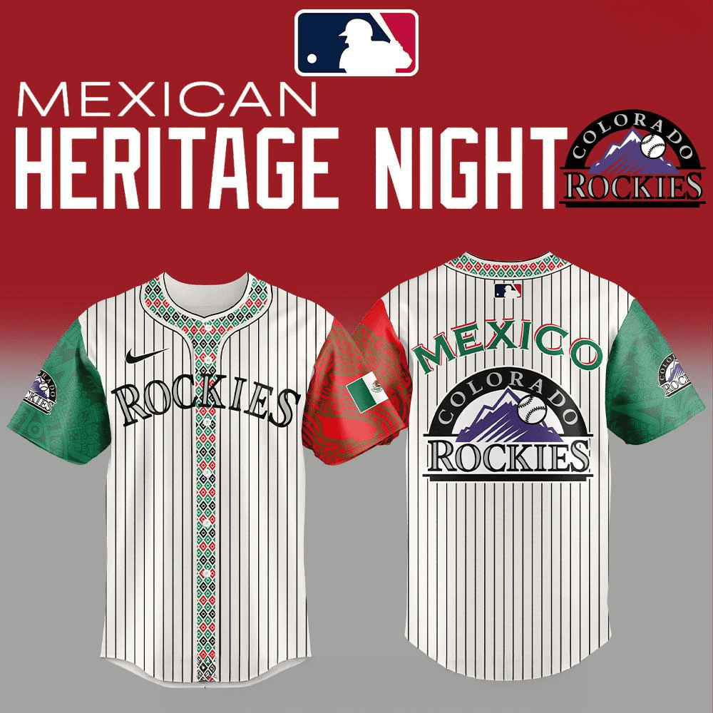 Colorado Rockies 2025 Mexican Heritage Night Striped Baseball Jersey For Men And Women