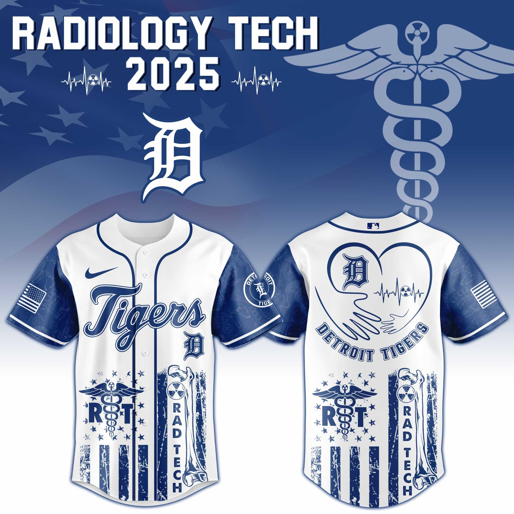 Detroit Tigers x Radiology Tech Night Exclusive Design Baseball Jersey
